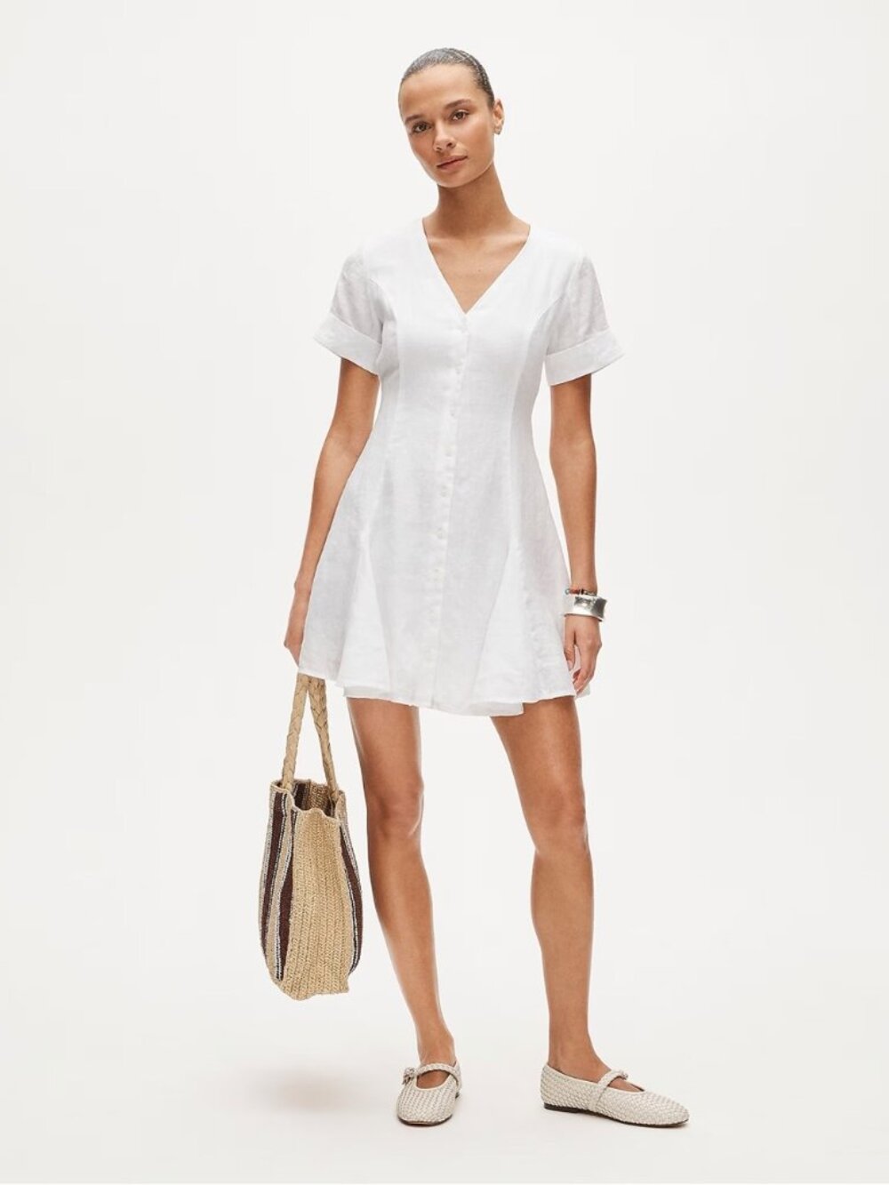J. Crew White Linen Mini Dress